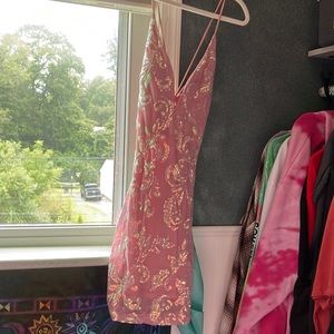 Pink Sequin Windsor Short Dress